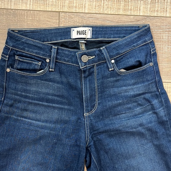 Paige jeans darker denim hoxton ankle stretchy skinny jeans 26 - Picture 3 of 15